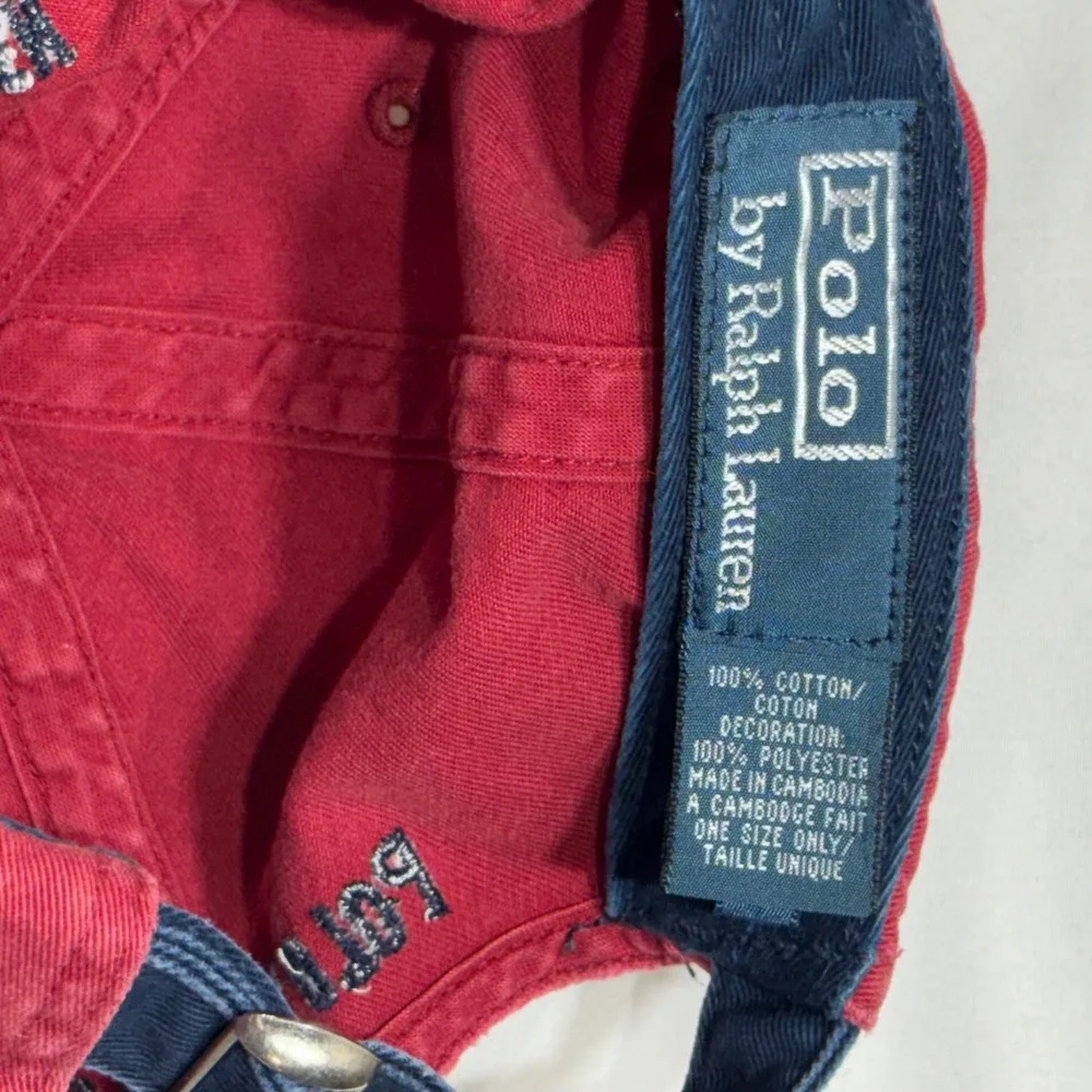 Polo Ralph Lauren Hat Unisex OS Red Mercer Classic Hunter Jumper Team Strapback